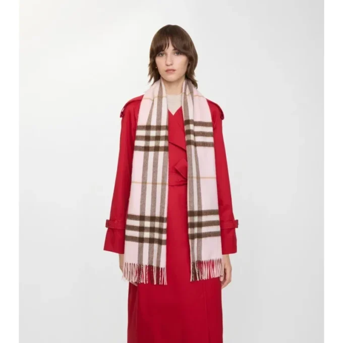 Sciarpa in cashmere con motivo a quadri