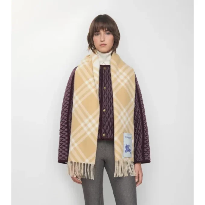 Sciarpa in cashmere con motivo a quadri