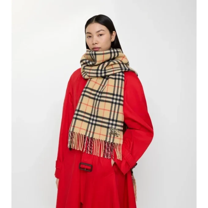 Sciarpa in cashmere con motivo a quadri