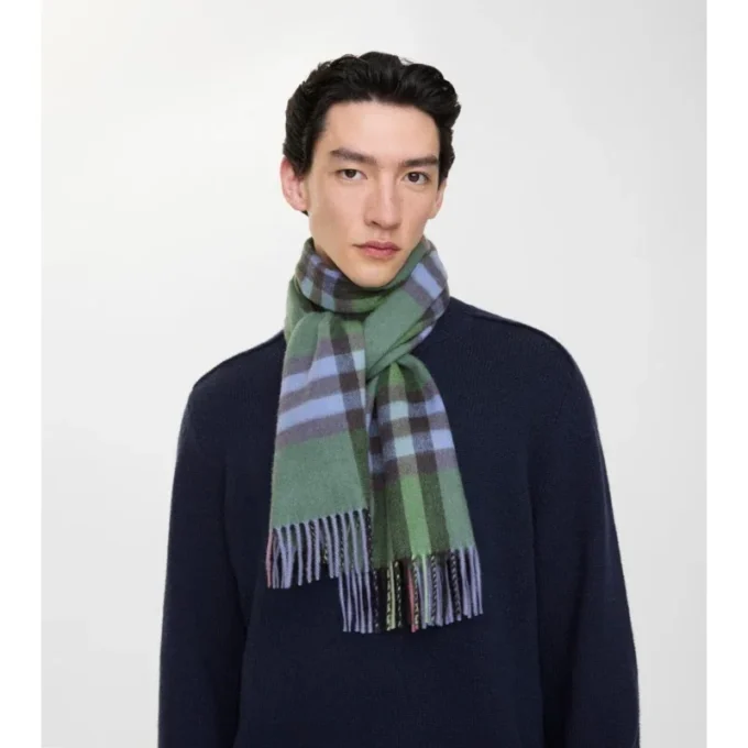 Sciarpa in cashmere con motivo a quadri
