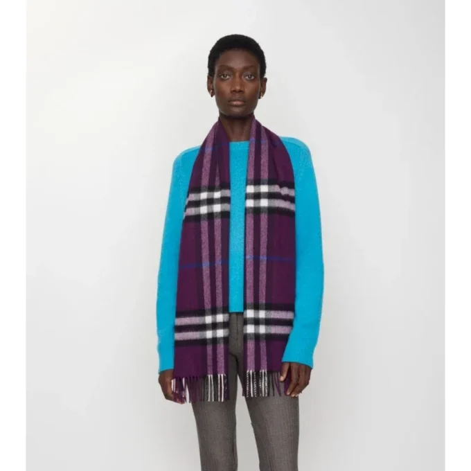 Sciarpa in cashmere con motivo a quadri