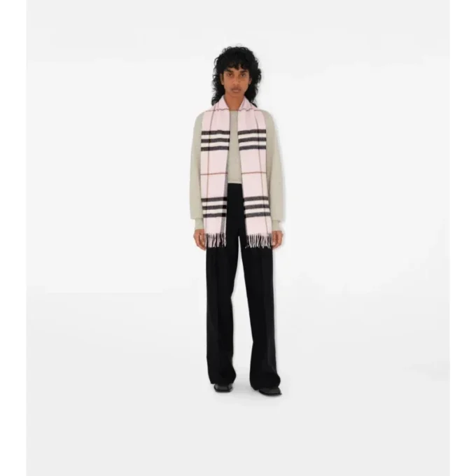 Sciarpa in cashmere con motivo a quadri