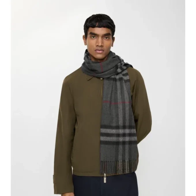 Sciarpa in cashmere con motivo a quadri