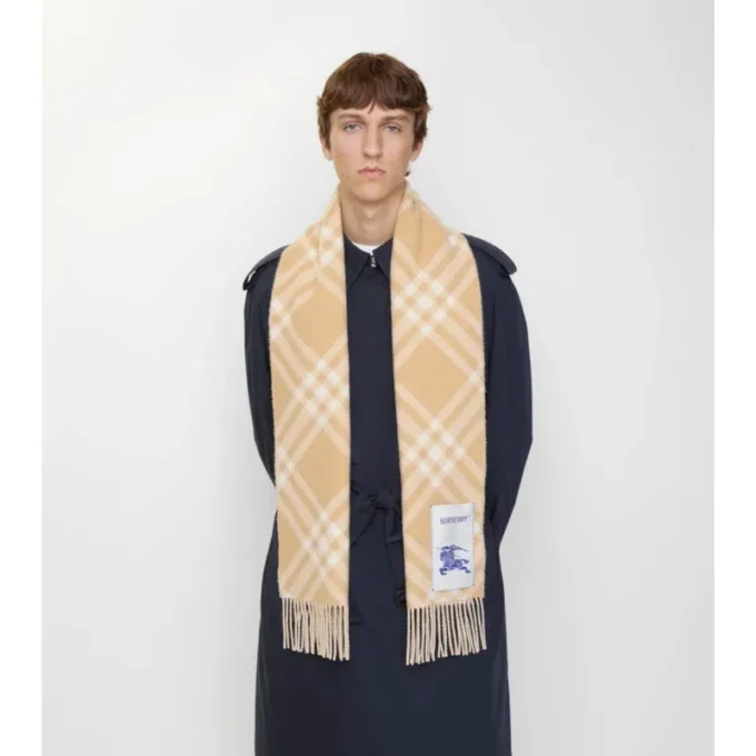 Sciarpa in cashmere con motivo a quadri