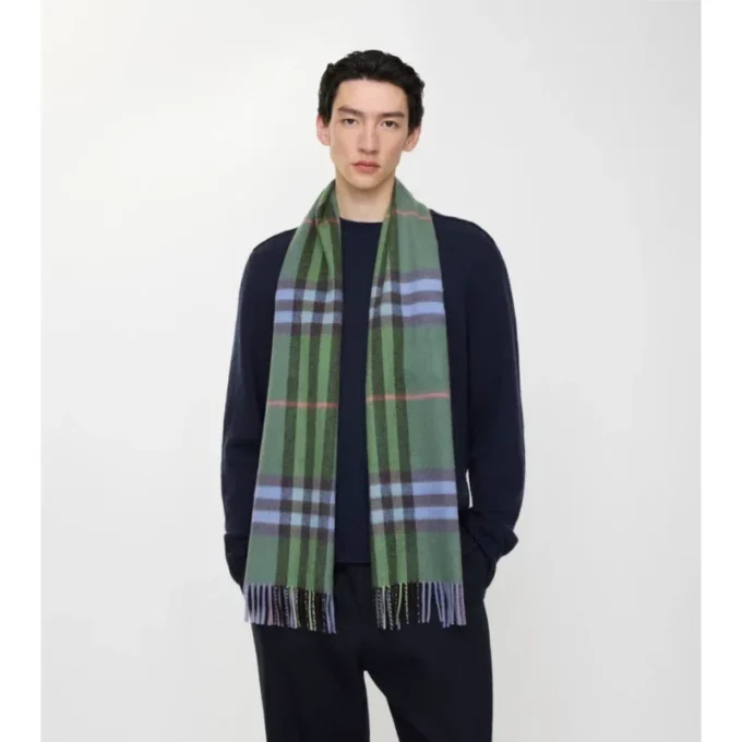 Sciarpa in cashmere con motivo a quadri
