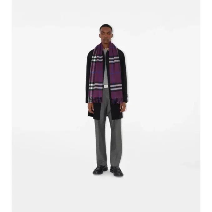 Sciarpa in cashmere con motivo a quadri