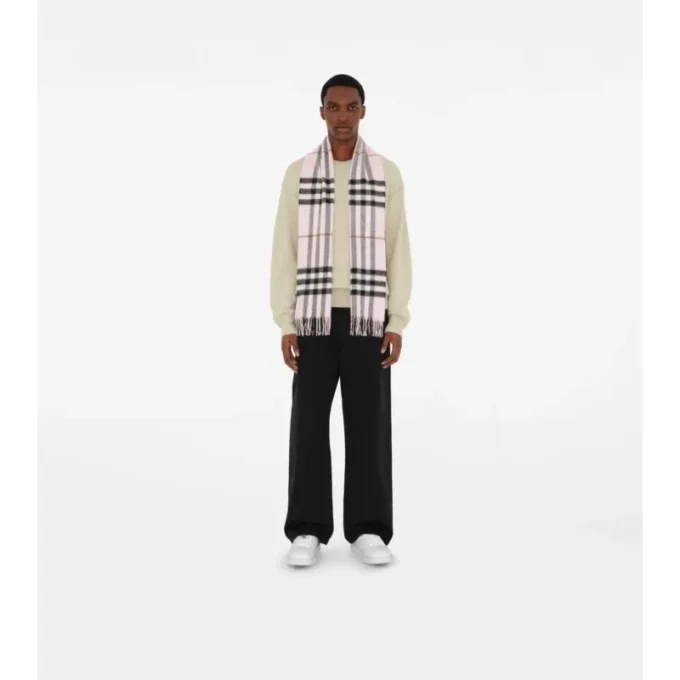 Sciarpa in cashmere con motivo a quadri
