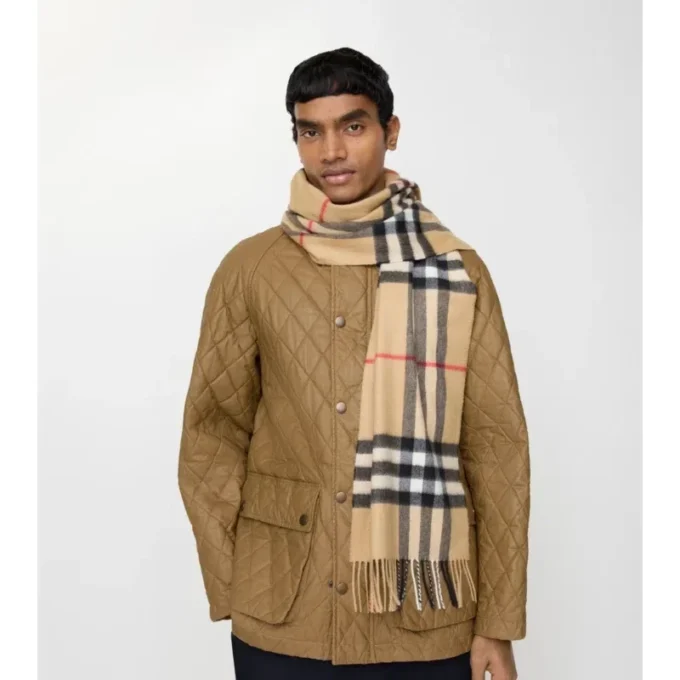 Sciarpa in cashmere con motivo a quadri