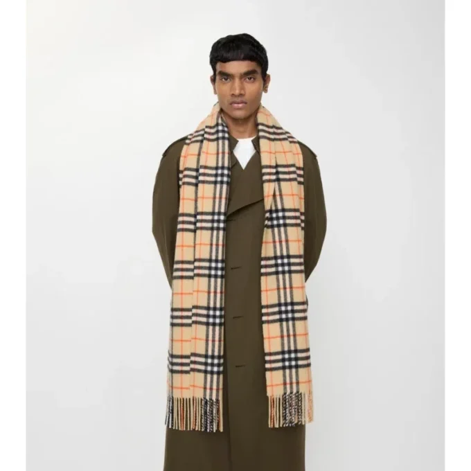 Sciarpa in cashmere con motivo a quadri