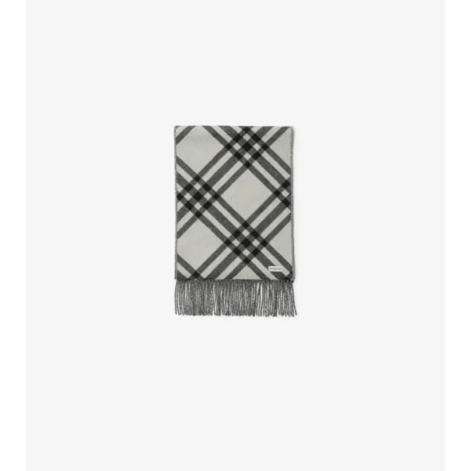 Sciarpa in cashmere con motivo a quadri