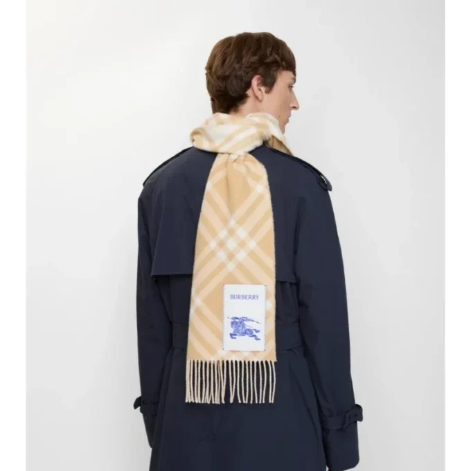 Sciarpa in cashmere con motivo a quadri