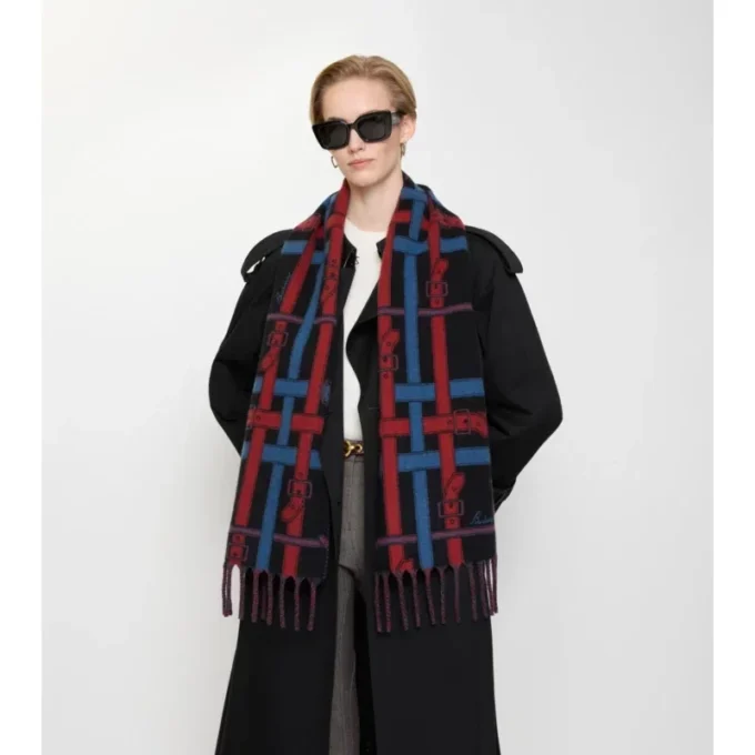 Sciarpa in cashmere con motivo a quadri Belt Check