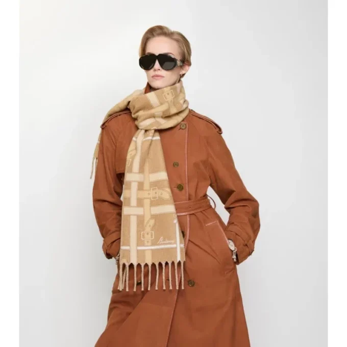 Sciarpa in cashmere con motivo a quadri Belt Check
