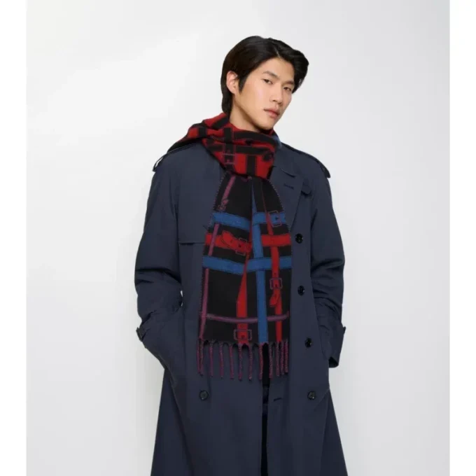 Sciarpa in cashmere con motivo a quadri Belt Check