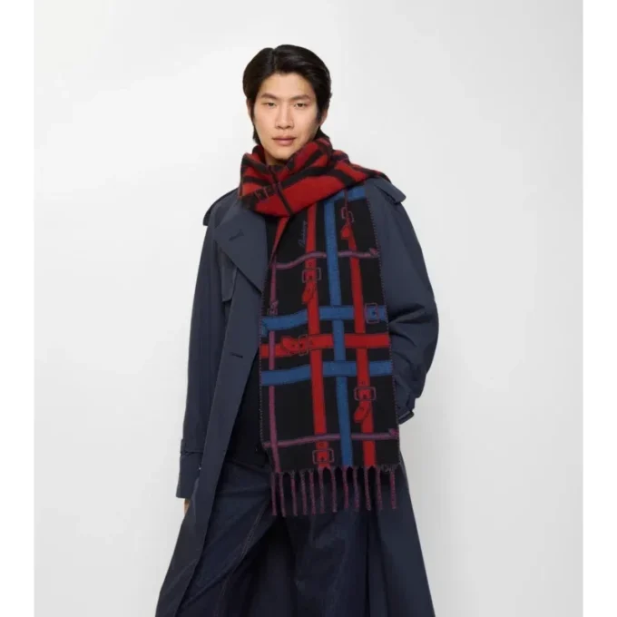 Sciarpa in cashmere con motivo a quadri Belt Check