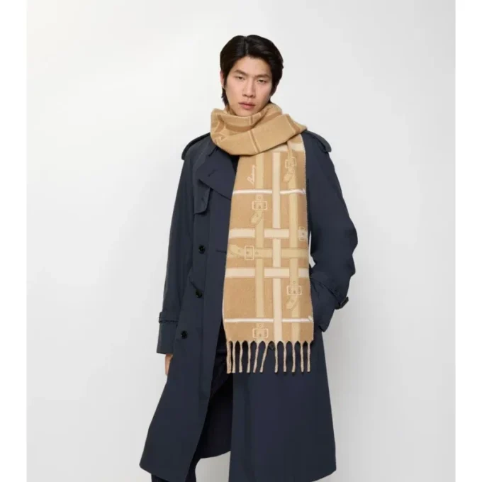 Sciarpa in cashmere con motivo a quadri Belt Check