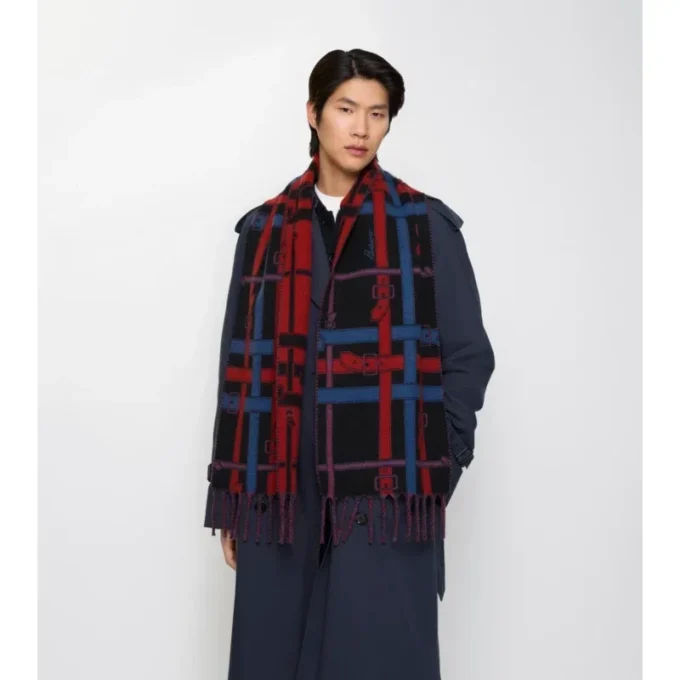 Sciarpa in cashmere con motivo a quadri Belt Check