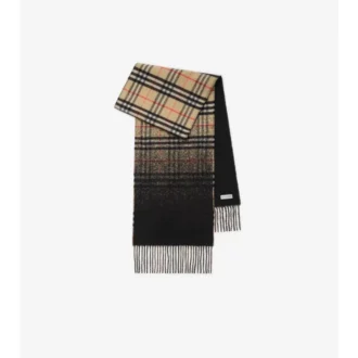 Sciarpa in cashmere con motivo a quadri sfumato