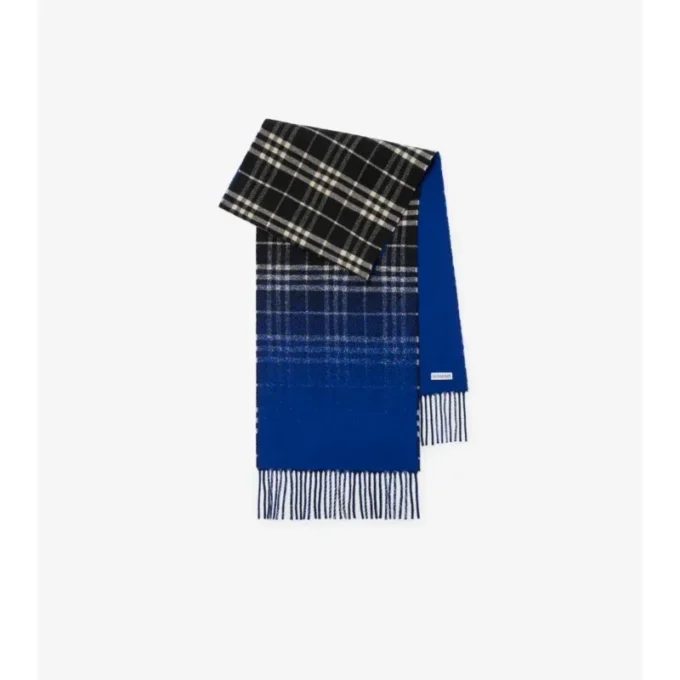 Sciarpa in cashmere con motivo a quadri sfumato