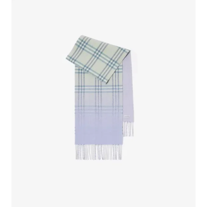 Sciarpa in cashmere con motivo a quadri sfumato