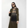 Sciarpa in cashmere con motivo a quadri sfumato
