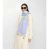Sciarpa in cashmere con motivo a quadri sfumato
