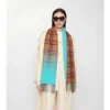 Sciarpa in cashmere con motivo a quadri sfumato