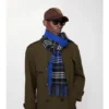 Sciarpa in cashmere con motivo a quadri sfumato