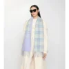 Sciarpa in cashmere con motivo a quadri sfumato