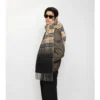 Sciarpa in cashmere con motivo a quadri sfumato
