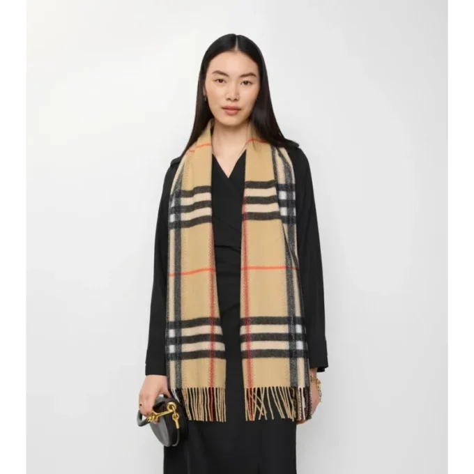Sciarpa in cashmere con motivo Crystal Check