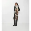 Sciarpa in cashmere con ritratto di stallone