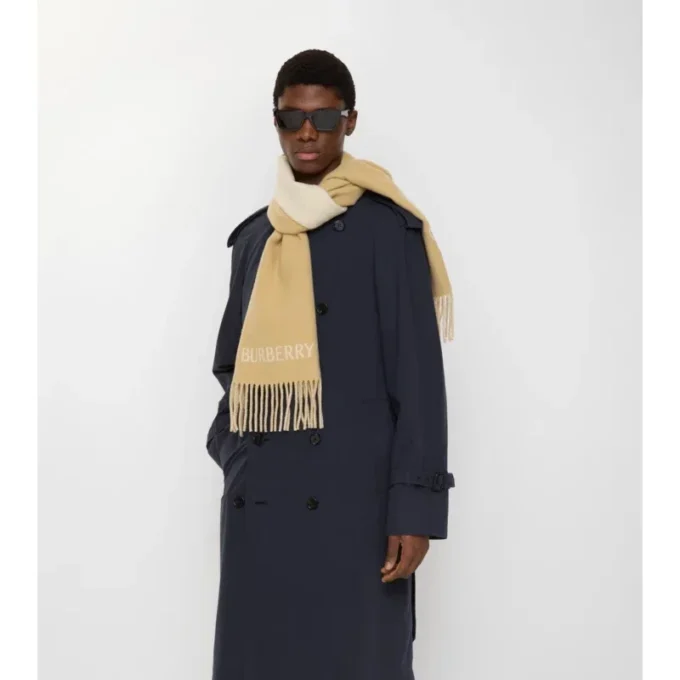 Sciarpa in cashmere con stemma B