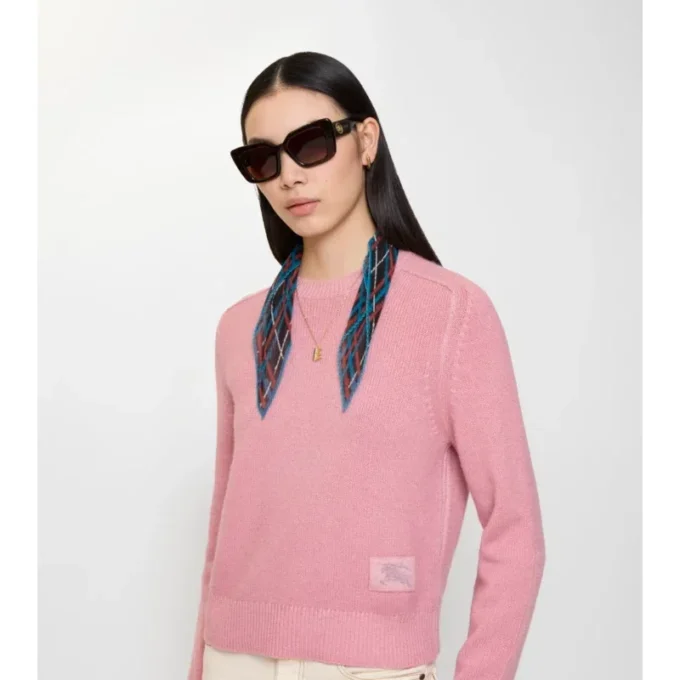 Sciarpa in chiffon di seta con motivo Belt Check