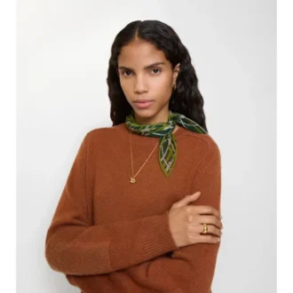Sciarpa in chiffon di seta con motivo Belt Check