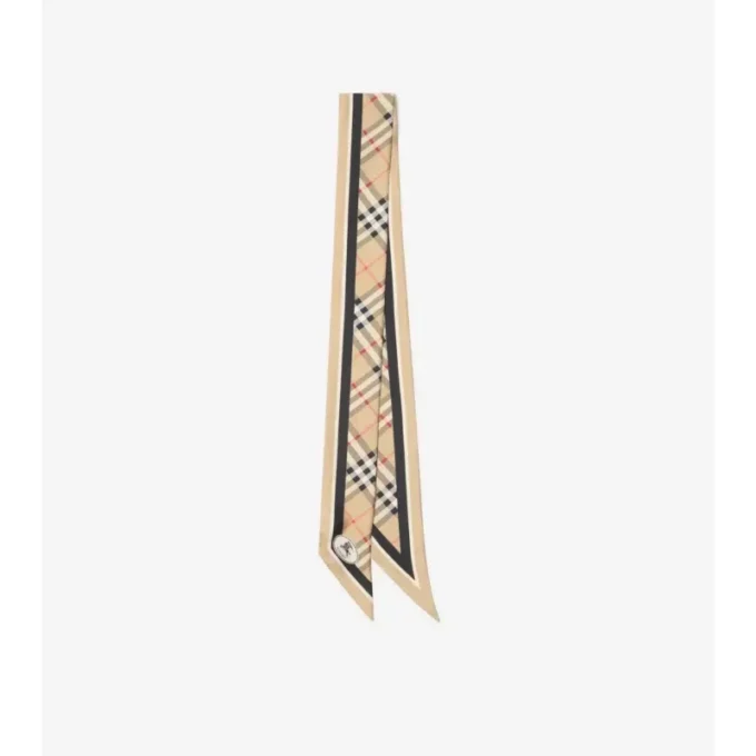 Sciarpa in seta a quadri skinny
