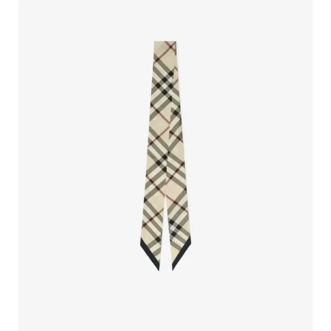 Sciarpa in seta a quadri skinny