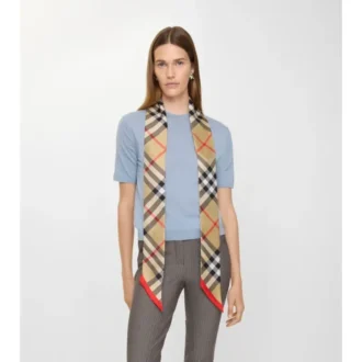 Sciarpa in seta a quadri skinny