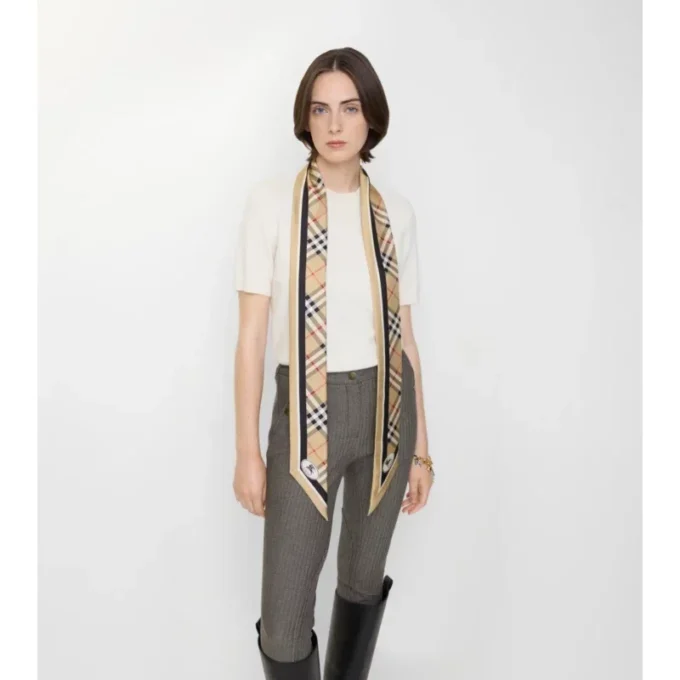 Sciarpa in seta a quadri skinny
