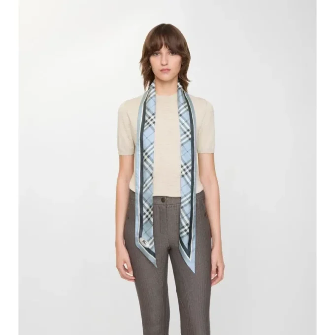 Sciarpa in seta a quadri skinny