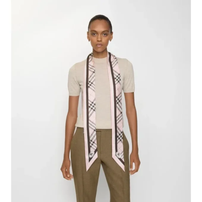 Sciarpa in seta a quadri skinny