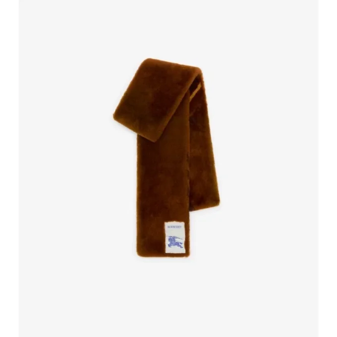 Sciarpa in shearling a quadri stretti