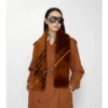 Sciarpa in shearling a quadri stretti