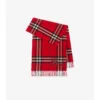 Sciarpa larga in cashmere con motivo EKD a punto croce