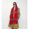 Sciarpa larga in cashmere con motivo EKD a punto croce