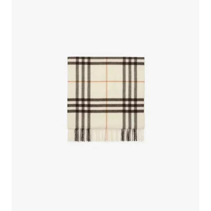 Sciarpa larga in cashmere con motivo EKD a punto croce