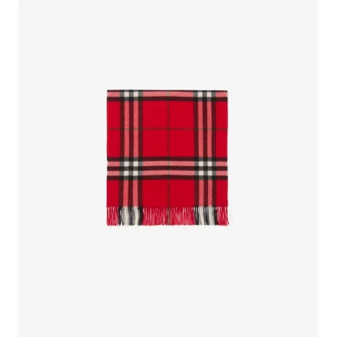 Sciarpa larga in cashmere con motivo EKD a punto croce