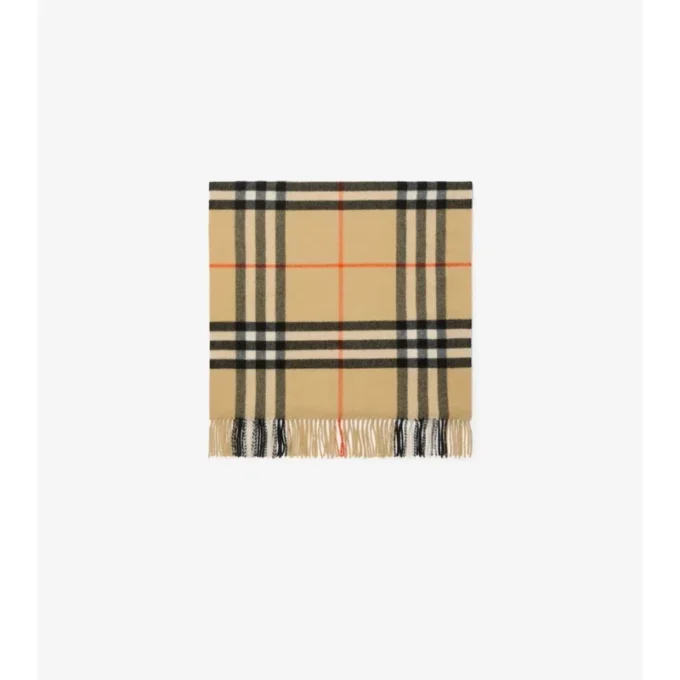 Sciarpa larga in cashmere con motivo EKD a punto croce