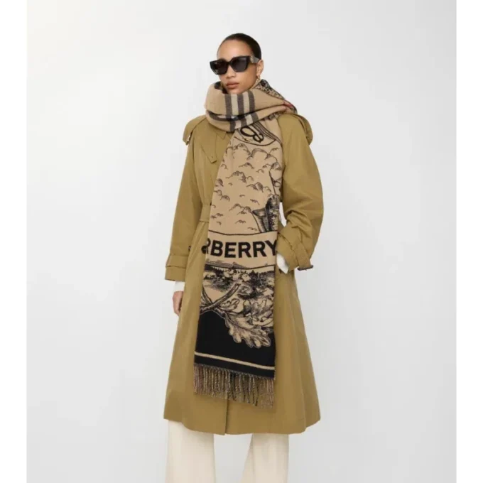 Sciarpa larga reversibile in cashmere EKD