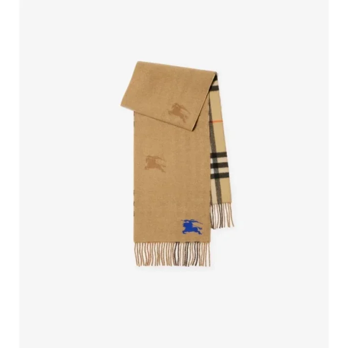 Sciarpa reversibile in cashmere con motivo EKD Check